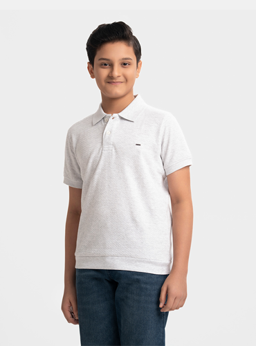 White Interlock Short Sleeve Polo